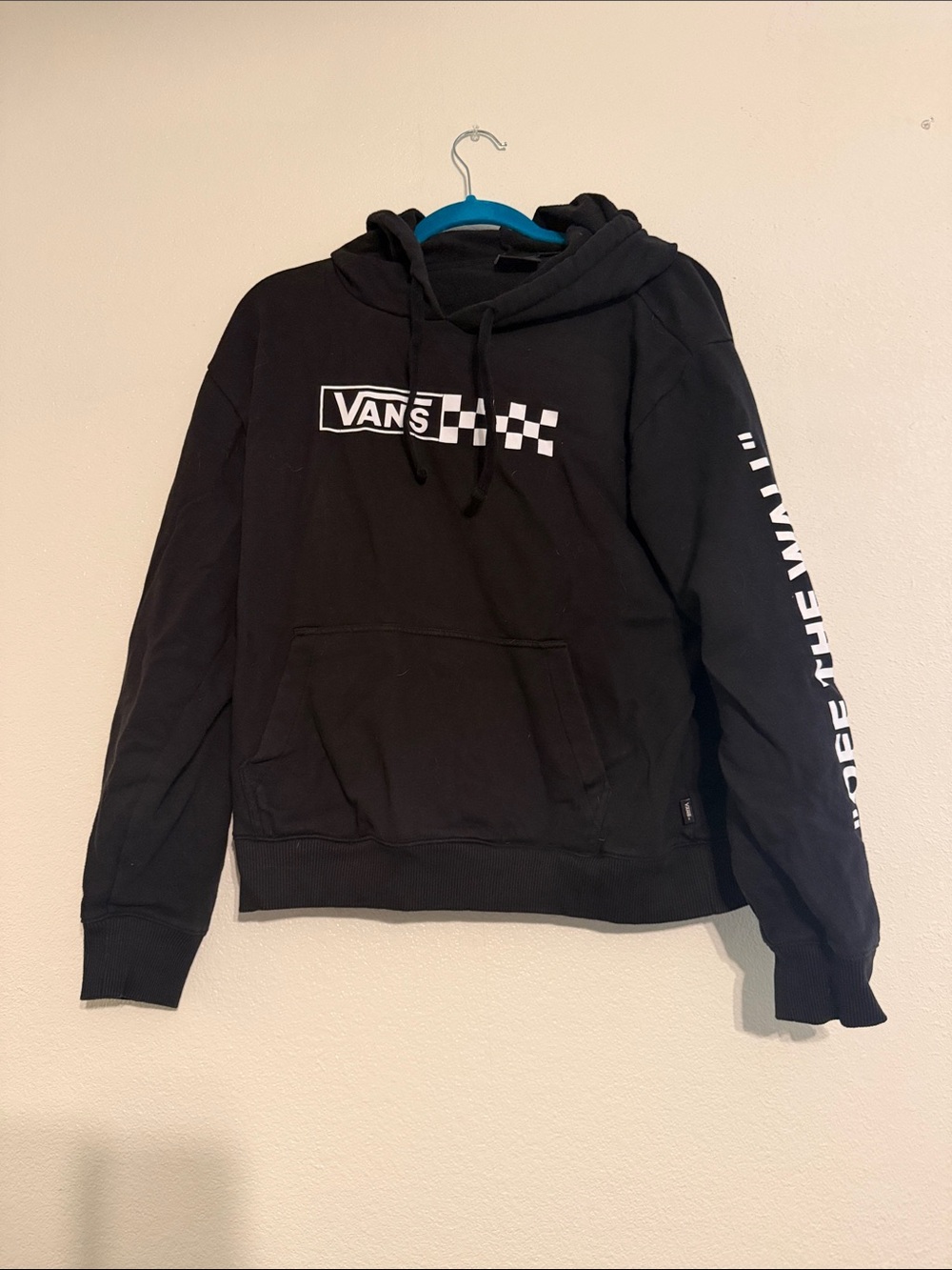 Vans Black Hoodie with White Checker Logo